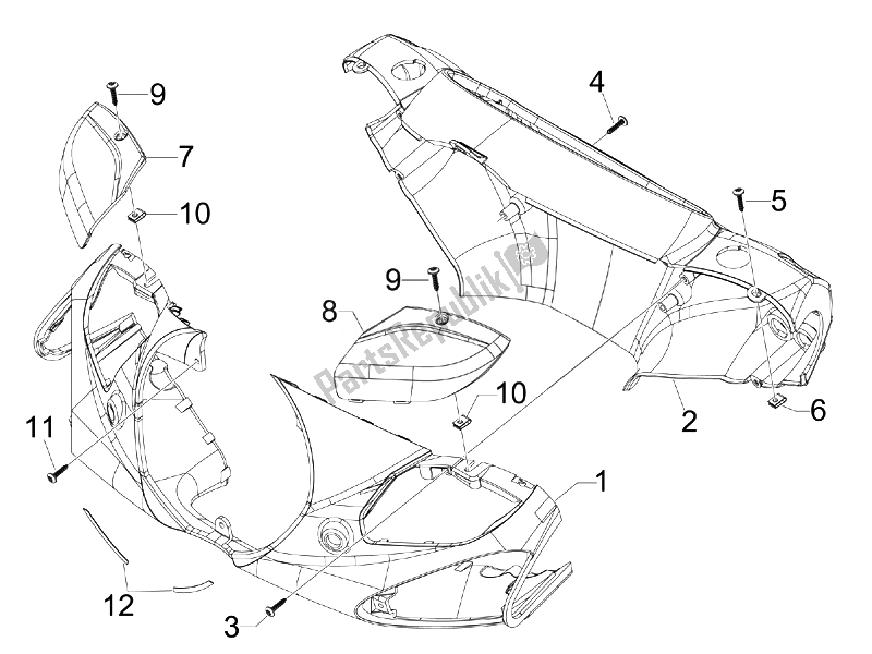 Tutte le parti per il Coperture Per Manubri del Piaggio Beverly 125 Tourer E3 2007