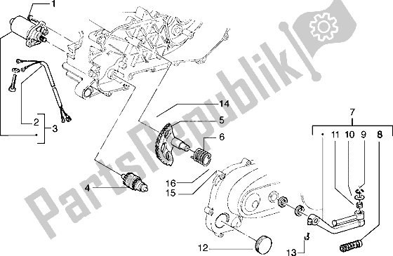 Toutes les pièces pour le Levier De Démarrage Du Démarreur du Piaggio Typhoon 125 X 2000