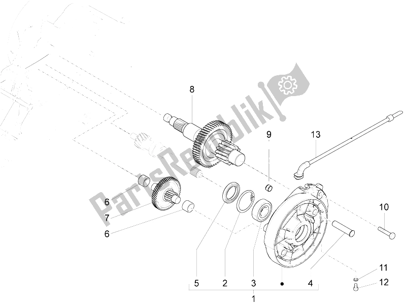 Todas las partes para Unidad De Reducción de Piaggio FLY 50 4T 4V 2012