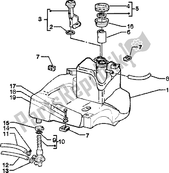 Tutte le parti per il Serbatoio Di Carburante del Piaggio Skipper 150 4T 2000