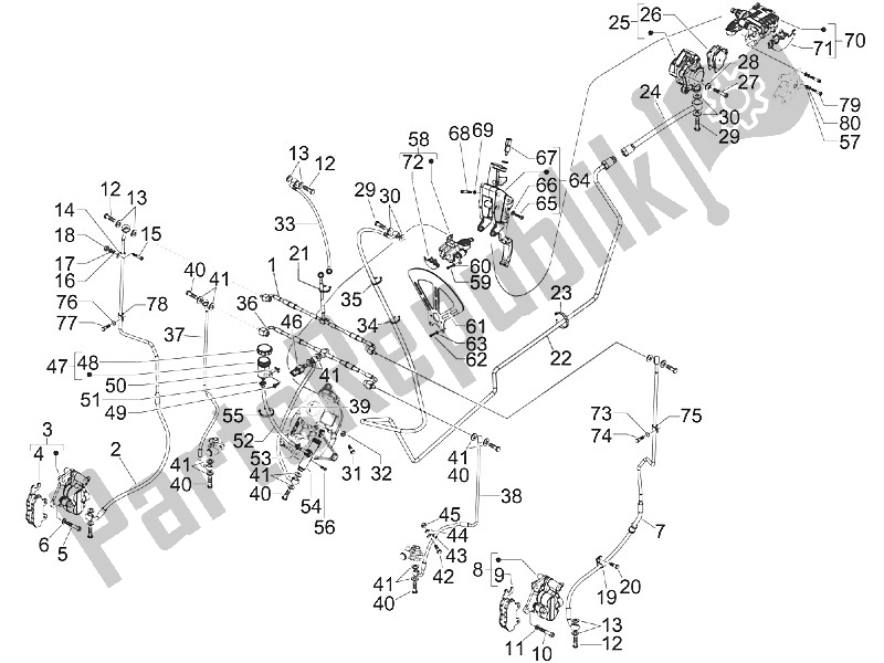 Tutte le parti per il Tubi Dei Freni - Pinze del Piaggio MP3 300 IE LT Sport 2011