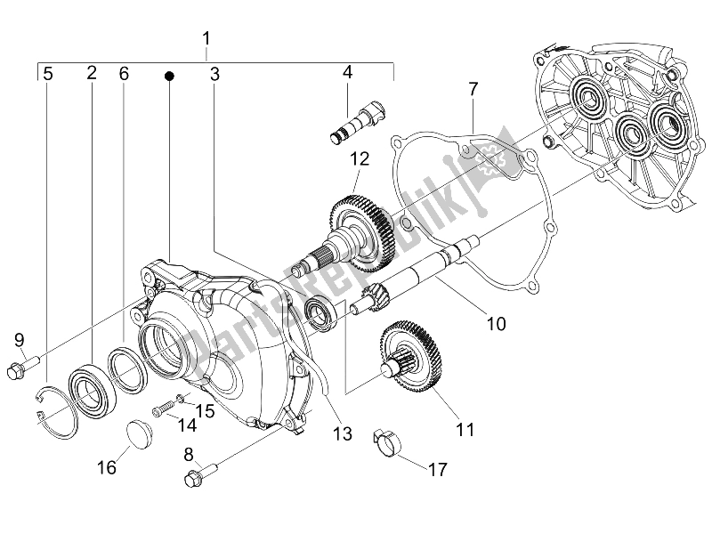 Toutes les pièces pour le Unité De Réduction du Piaggio Liberty 125 4T E3 UK 2006