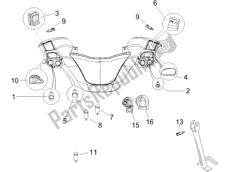 Toutes les pièces pour le Sélecteurs - Interrupteurs - Boutons du Piaggio X9 250 Evolution 2006