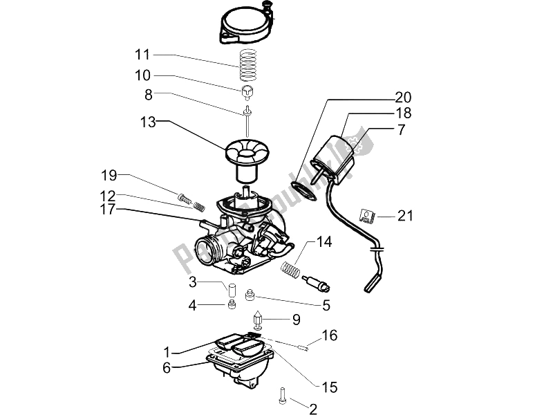 Toutes les pièces pour le Composants Du Carburateur du Piaggio Liberty 50 4T Sport 2006