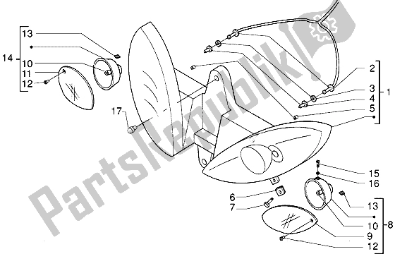 Todas as partes de Luzes Dianteiras do Piaggio X9 125 2000