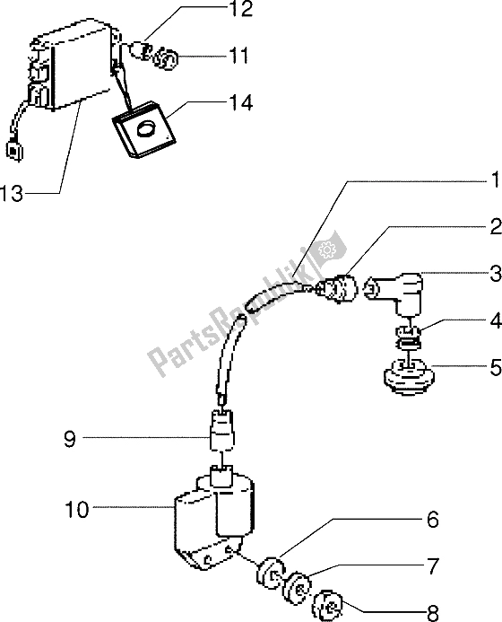 Toutes les pièces pour le Appareils électriques Pour Véhicules Avec Anti-démarrage du Piaggio ZIP 50 1995