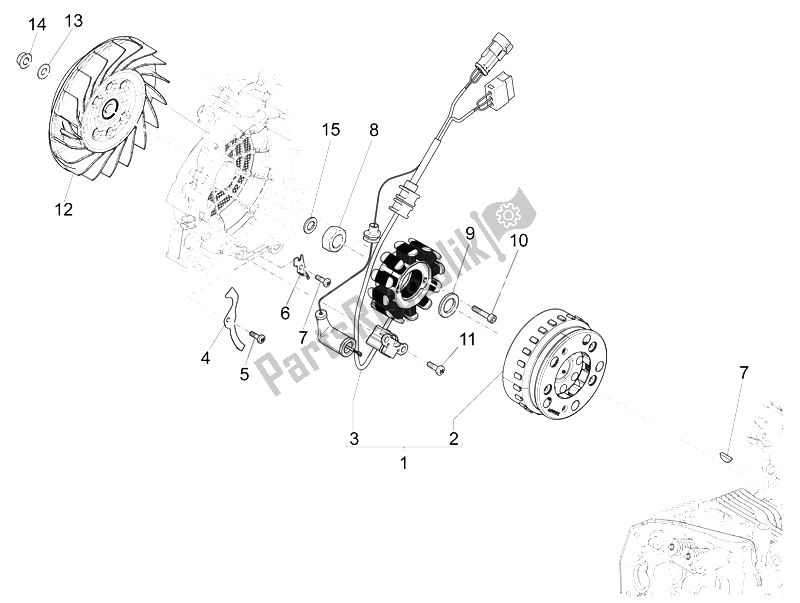 Toutes les pièces pour le Volant Magnéto du Piaggio FLY 125 4T 3V IE Vietnam 2014