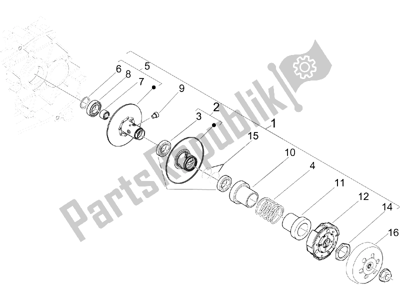 Toutes les pièces pour le Poulie Menée du Piaggio Liberty 50 2T Sport 2006