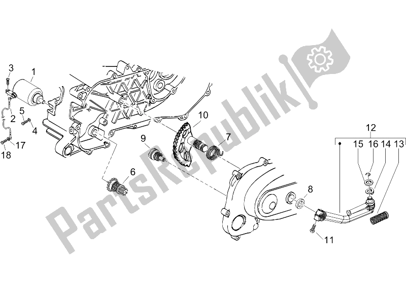 Alle onderdelen voor de Stater - Elektrische Starter van de Piaggio NRG Power DT 50 2005