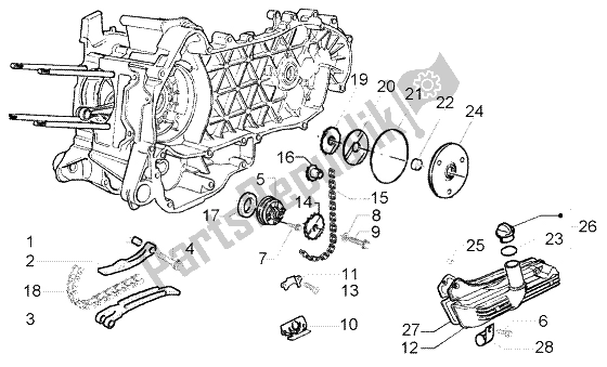 All parts for the Pump Group - Oil Pan of the Piaggio Beverly 250 RST 2004