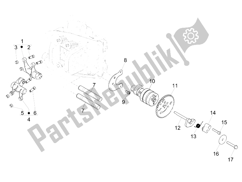 Todas las partes para Unidad De Soporte De Palancas Oscilantes de Piaggio MP3 500 Sport ABS USA 2015