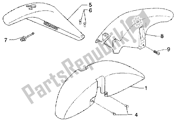 Tutte le parti per il Vano Ruota - Parafango del Piaggio X9 180 Amalfi 2002