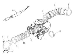 carburador, montagem - tubo de união