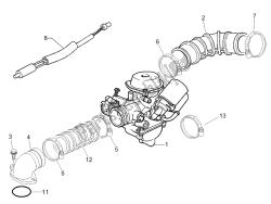 Carburettor, assembly - Union pipe