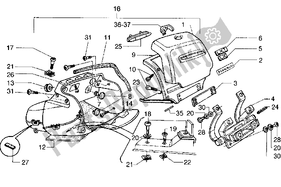 All parts for the Glove Compartment of the Piaggio Hexagon LX 125 1998