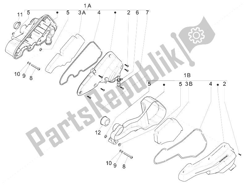 All parts for the Air Filter of the Piaggio ZIP 100 4T Vietnam 2011