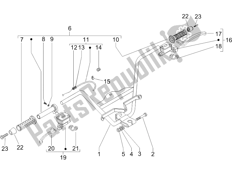 Toutes les pièces pour le Guidon - Master Cil. Du Piaggio X8 250 IE 2005