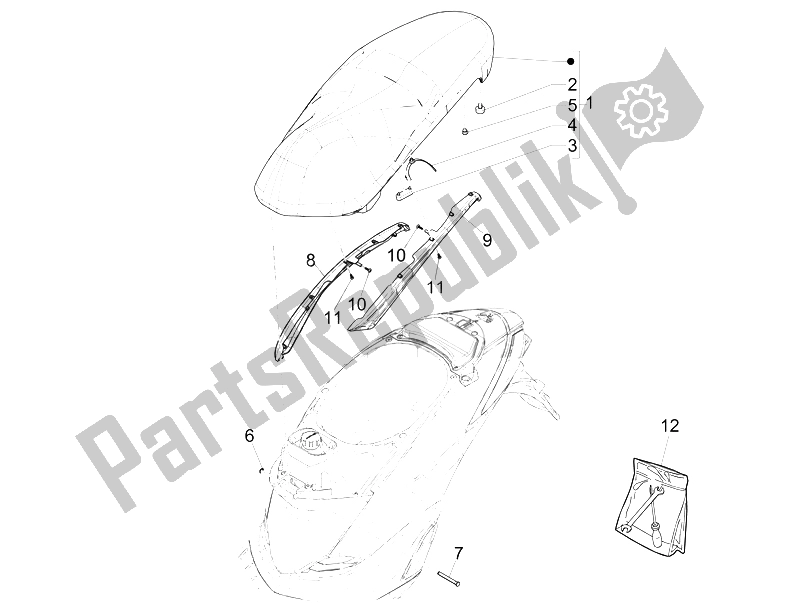 All parts for the Saddle/seats of the Piaggio Liberty 50 Iget 4T 3V EU 2015