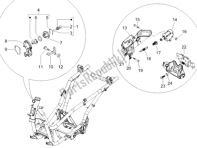 Todas las partes para Cerraduras de Piaggio X9 125 Evolution Potenziato UK 2006