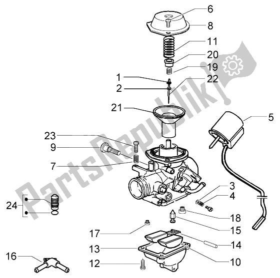 All parts for the Carburettor (2) of the Piaggio X9 125 Evolution 2006