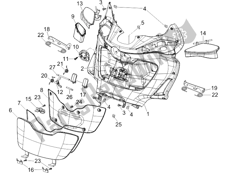 Toutes les pièces pour le Boîte à Gants Avant - Panneau De Protection Des Genoux du Piaggio X9 250 Evolution 2006