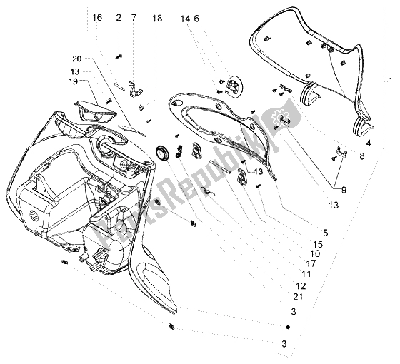 Toutes les pièces pour le Top Case Avant du Piaggio Beverly 250 RST 2004