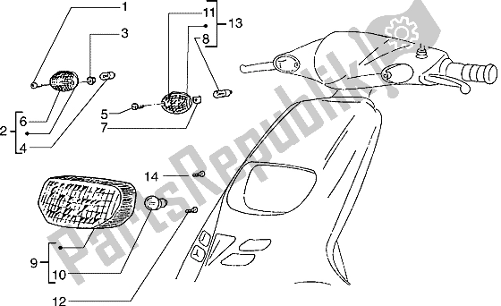 All parts for the Headlamp of the Piaggio Typhoon 125 X 2000