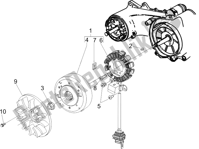 Toutes les pièces pour le Volant Magnéto du Piaggio Liberty 50 4T MOC 2009