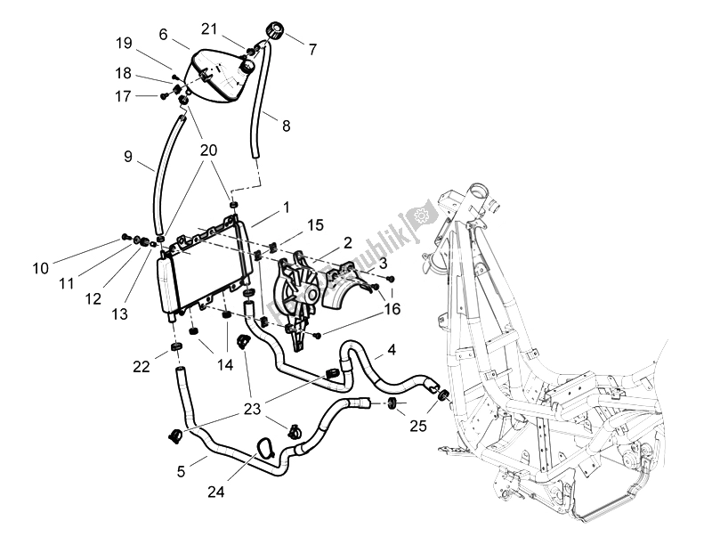 Todas las partes para Sistema De Refrigeración de Piaggio Beverly 300 RST S 4T 4V IE E3 2010