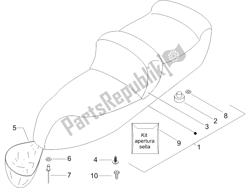 Toutes les pièces pour le Selle / Sièges du Piaggio X9 500 Evolution ABS 2 2006