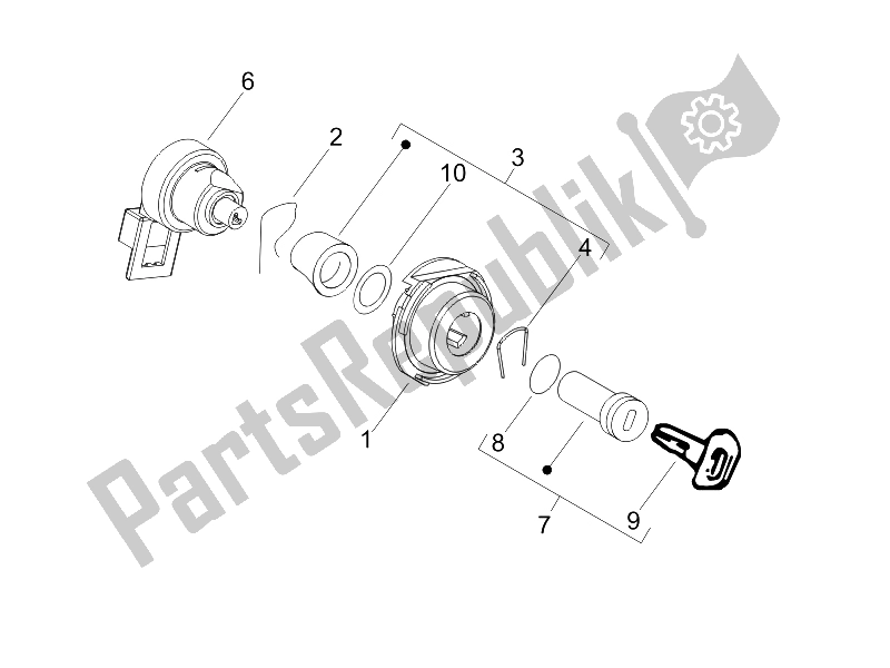 Toutes les pièces pour le Serrures du Piaggio Liberty 50 4T Delivery TNT 2009