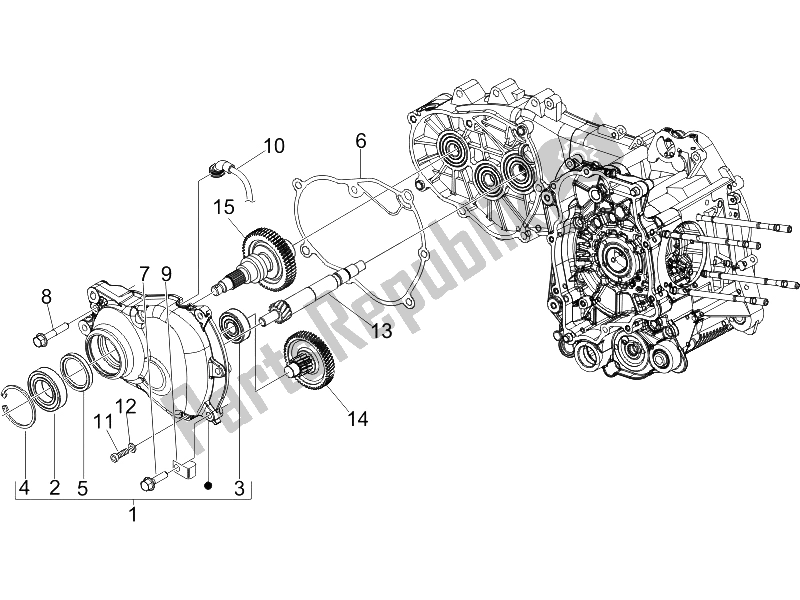 Tutte le parti per il Unità Di Riduzione del Piaggio X8 250 IE UK 2005