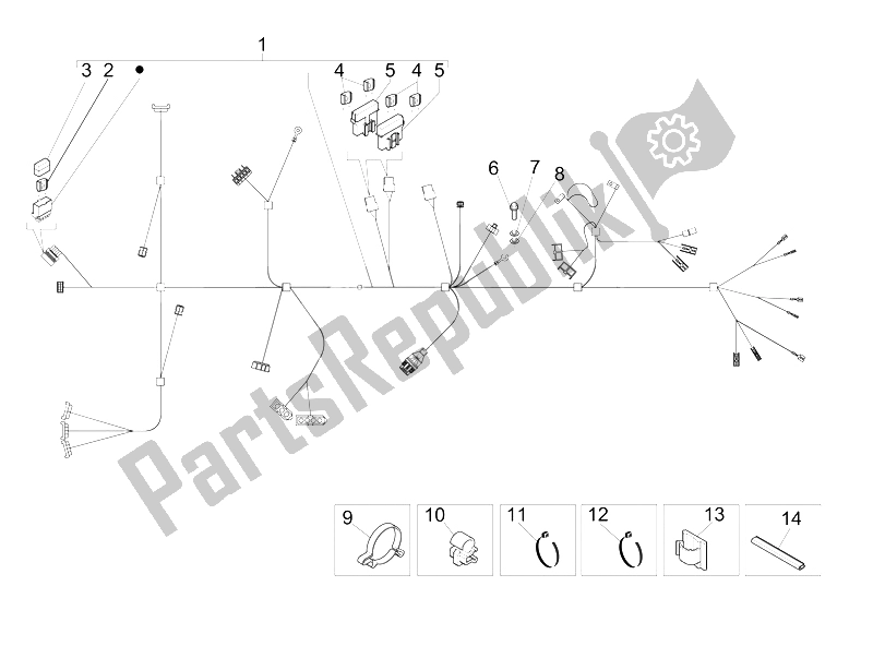 Tutte le parti per il Cablaggio Principale del Piaggio Liberty 150 4T E3 MOC 2009