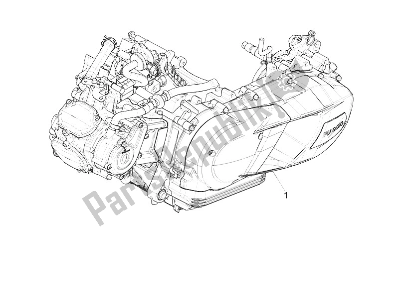 Toutes les pièces pour le Moteur, Assemblage du Piaggio Medley 125 4T IE ABS Vietnam 2016