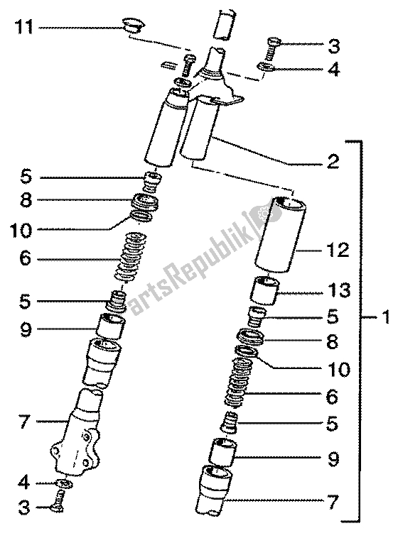 Toutes les pièces pour le Fourchette du Piaggio Liberty 50 4T 2001