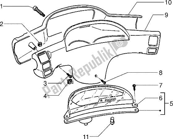 All parts for the Speedometers Kms.-handlebar Covers of the Piaggio ZIP Freno A Disco 50 1995