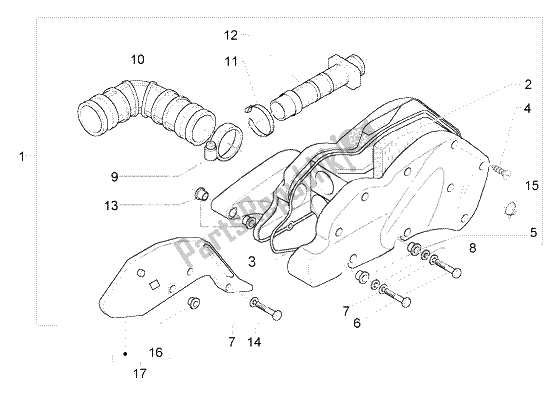 Tutte le parti per il Filtro Dell'aria del Piaggio BV 200 U S A 2005