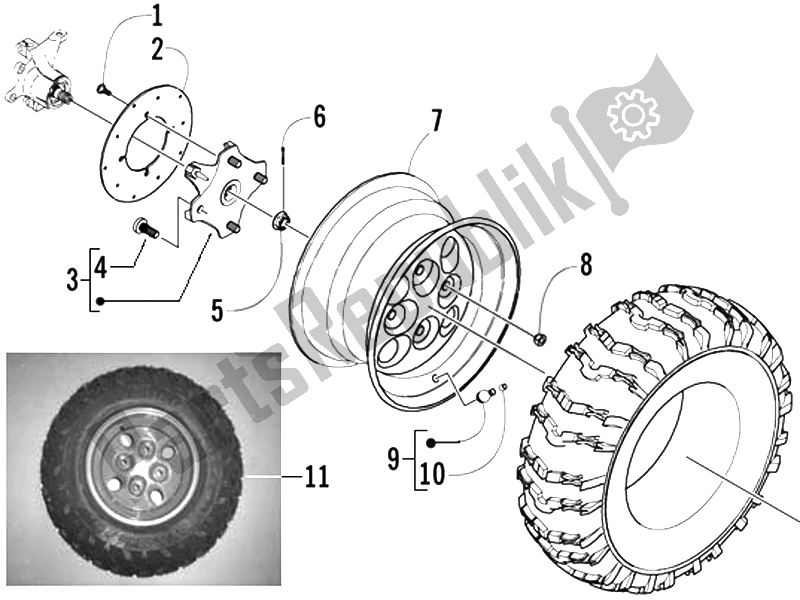 Toutes les pièces pour le Roue Avant du Piaggio Trackmaster 400 Passo Lungo 2006