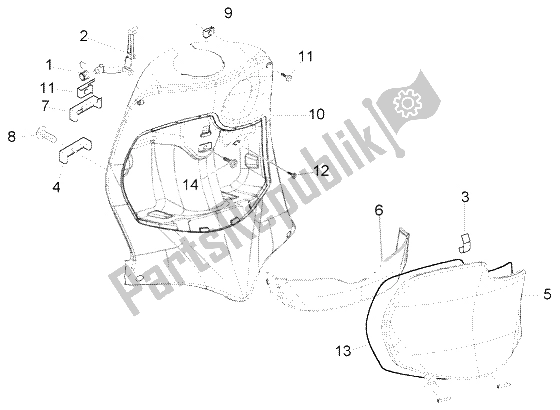 Toutes les pièces pour le Boîte à Gants Avant du Piaggio FLY 150 4T 2009