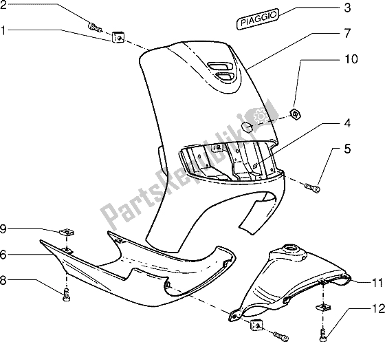 All parts for the Shieldren-mask of the Piaggio Sfera RST 80 1994