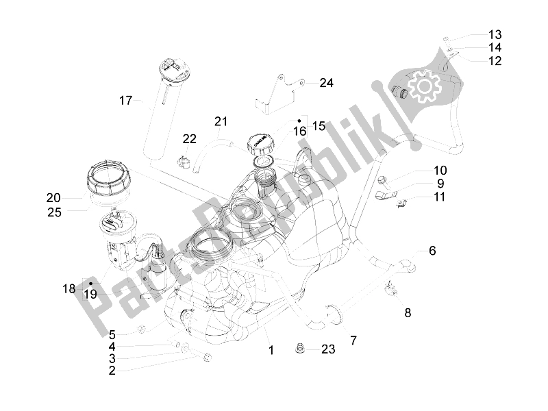 Toutes les pièces pour le Réservoir D'essence du Piaggio MP3 500 Sport USA 2010