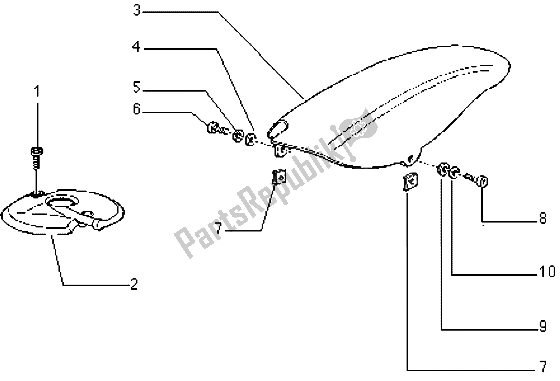 Tutte le parti per il Parafango Anteriore E Posteriore del Piaggio Typhoon 50 XR 2000