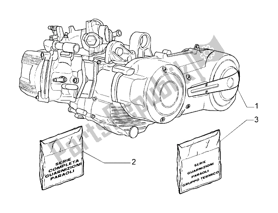 All parts for the Engine of the Piaggio Beverly 500 2003