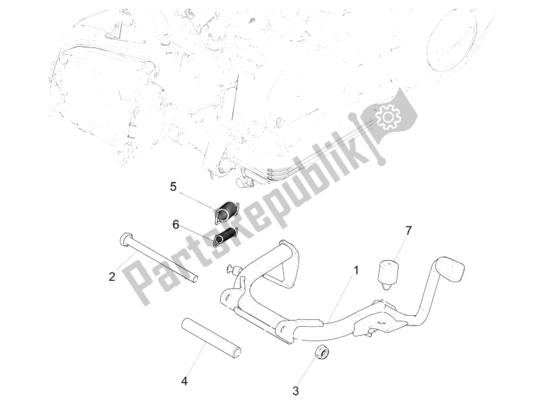 All parts for the Stand/s of the Piaggio Liberty 125 Iget 4T 3V IE ABS EU 2015