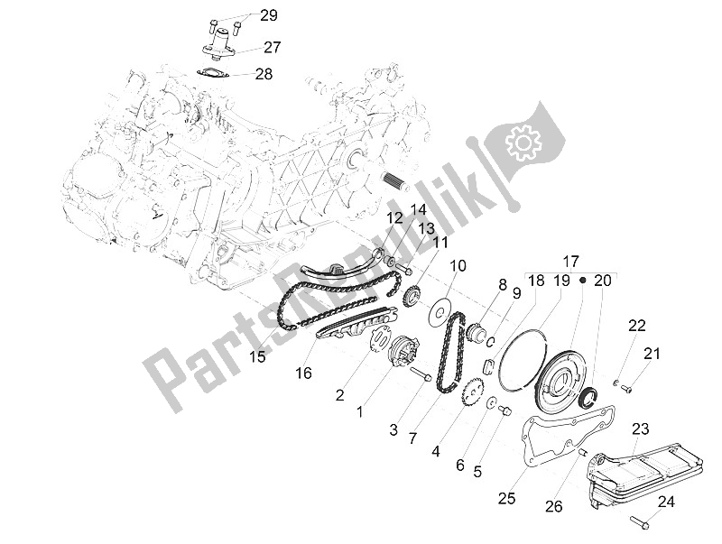 Toutes les pièces pour le La Pompe à Huile du Piaggio Medley 125 4T IE ABS Vietnam 2016