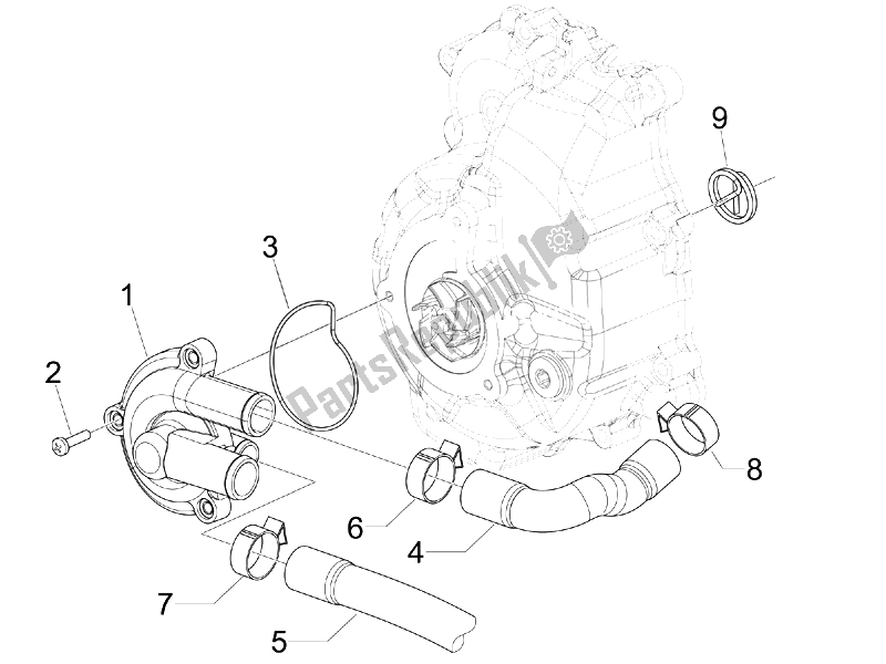 Todas las partes para Bomba De Enfriamiento de Piaggio MP3 300 LT Business Sport ABS 2014