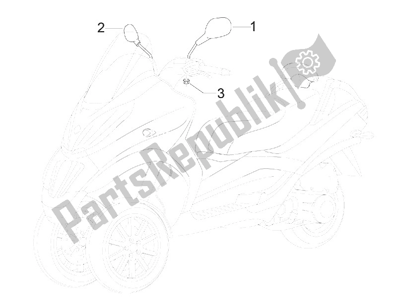 Toutes les pièces pour le Miroir (s) De Conduite du Piaggio MP3 300 IE LT Sport 2011