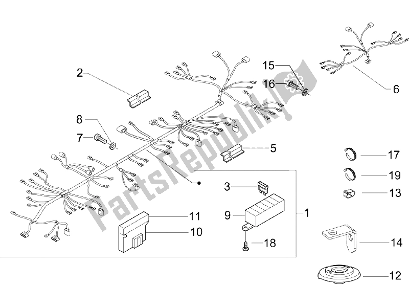 Toutes les pièces pour le Faisceau De Câbles Principal du Piaggio X9 500 Evolution ABS 2 2006