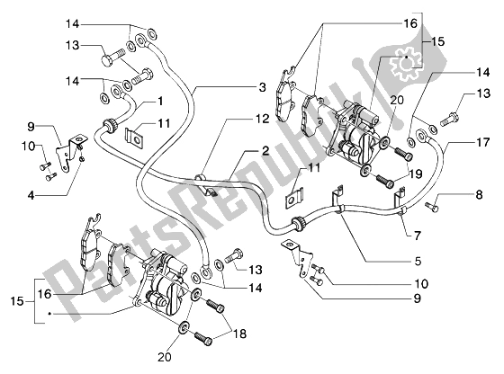 Tutte le parti per il Tubazioni Pinza-freno del Piaggio Beverly 125 2002