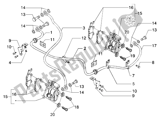 Todas las partes para Pinzas-tubería De Freno de Piaggio Beverly 125 2002
